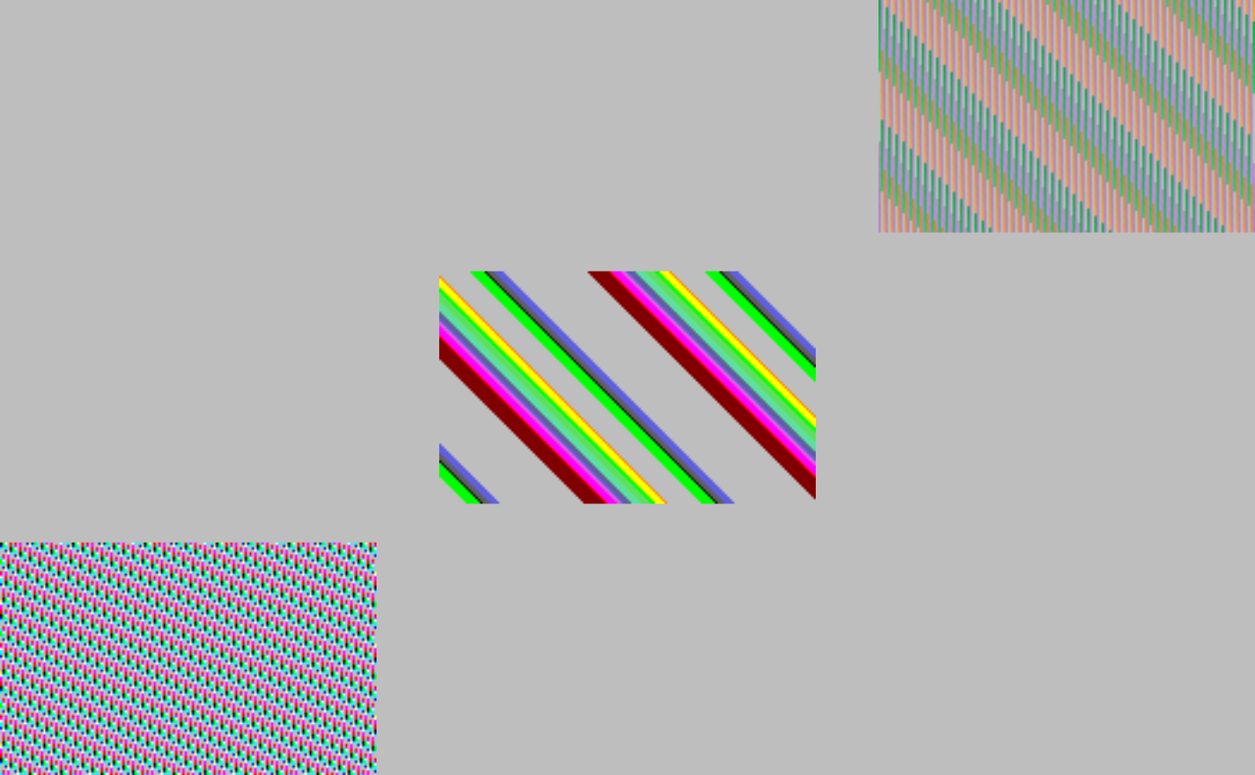 Three rectangles each filled with an 'array' pattern
