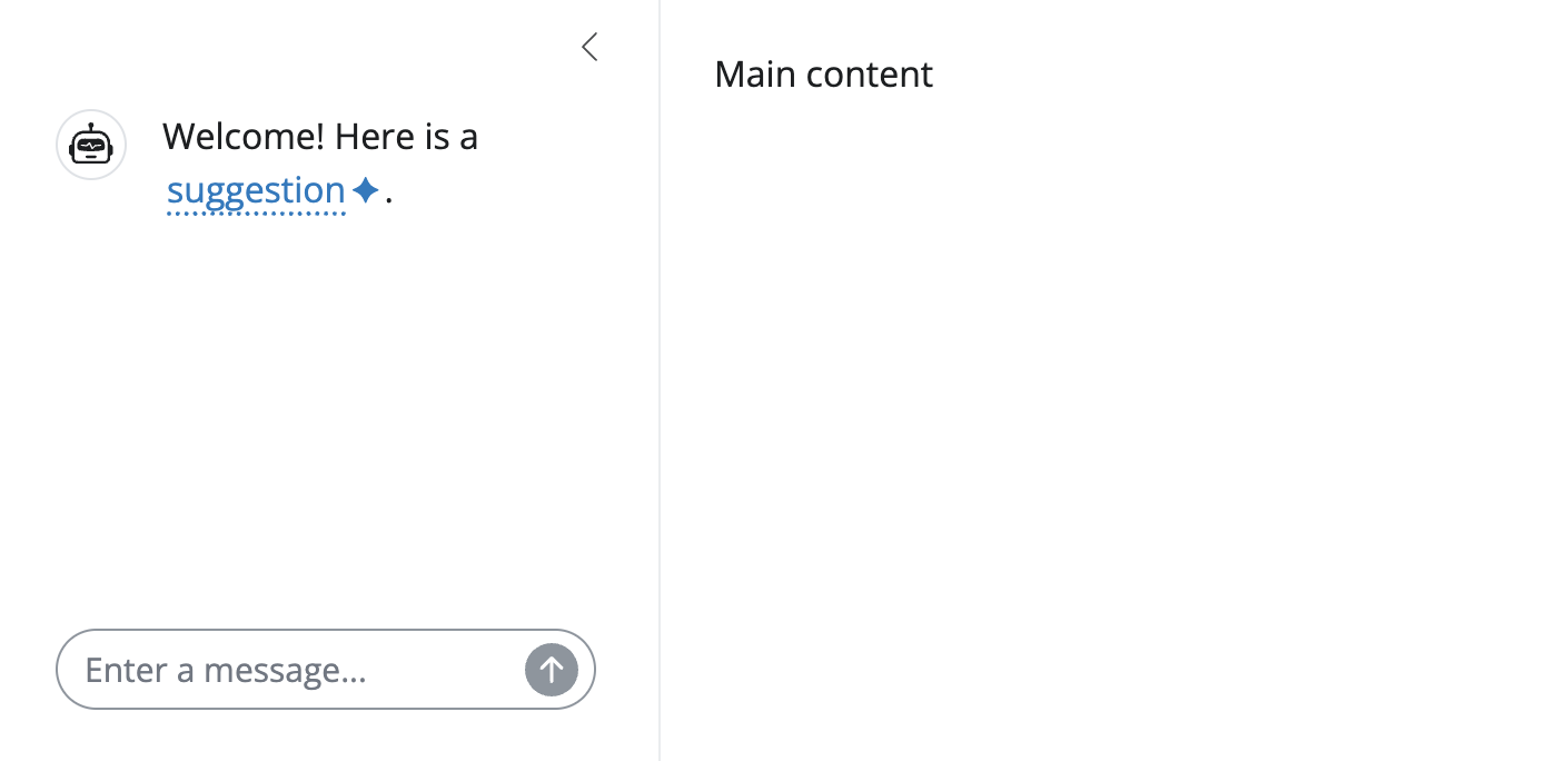 Screenshot of a chatbot filling a sidebar.